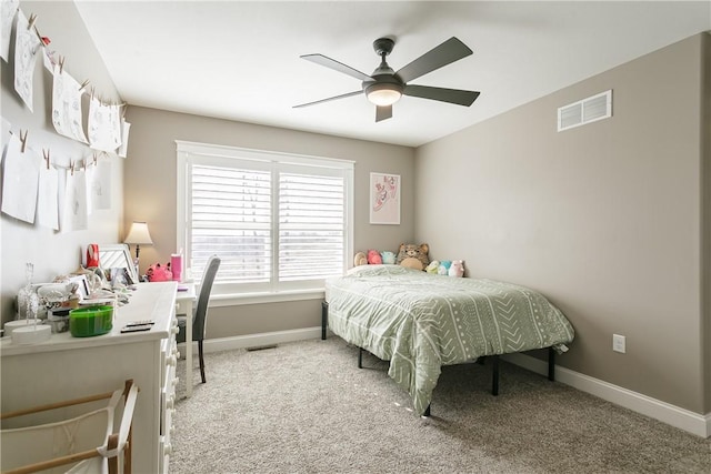 5027 Wyffels Rd, Canandaigua-Town, NY 14424 - carpeted bedroom with baseboards, ceiling fan, and visible vents