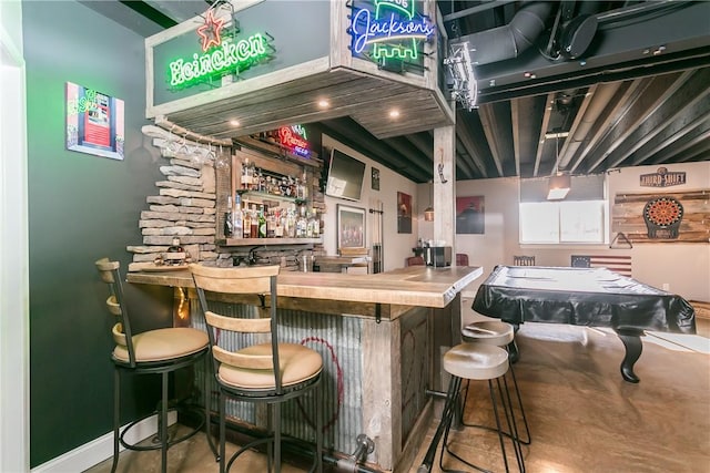 5027 Wyffels Rd, Canandaigua-Town, NY 14424 - bar with pool table and a community bar