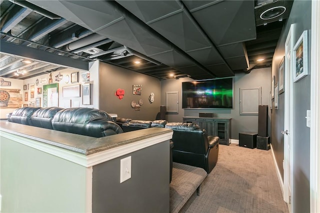 5027 Wyffels Rd, Canandaigua-Town, NY 14424 - cinema room with light colored carpet and baseboards
