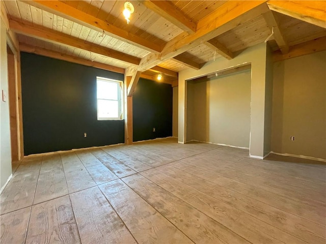 2192 State Route 8, Ohio, NY 13324 - spare room with wooden ceiling, beam ceiling, and light wood-type flooring