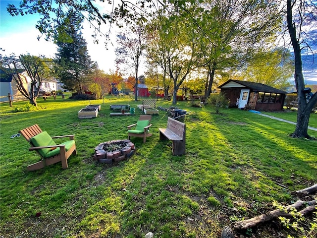 605 Watkins Rd, Horseheads, NY 14845 - view of yard with an outdoor structure and a vegetable garden