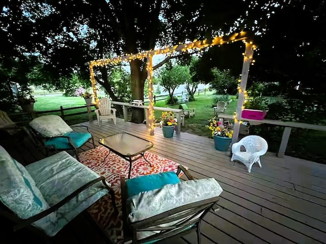 605 Watkins Rd, Horseheads, NY 14845 - wooden deck featuring outdoor lounge area