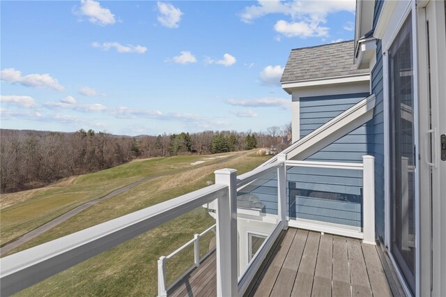 balcony with view of golf course