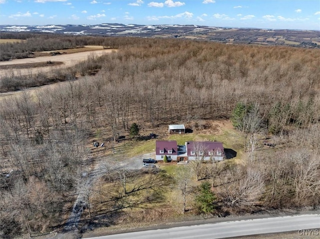 aerial view with a rural view