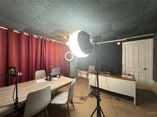 view of carpeted office