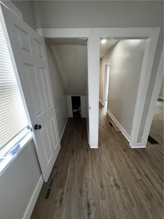 317 W State St, Albion, NY 14411 - laundry area featuring dark wood finished floors