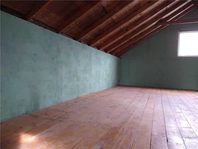 view of unfinished attic