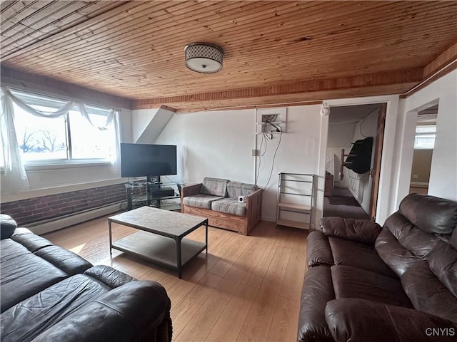 36 Lincoln Ave, Cortland, NY 13045 - living room with wooden ceiling and hardwood / wood-style floors