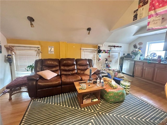 36 Lincoln Ave, Cortland, NY 13045 - living area with lofted ceiling and wood finished floors
