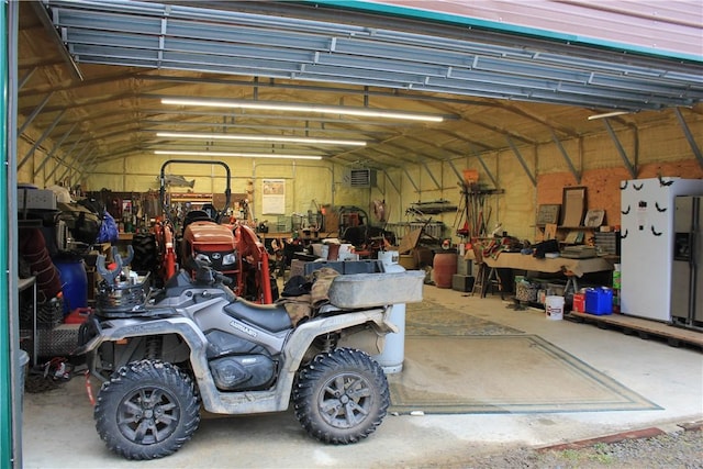 500 Farnham Rd, Sanford, NY 13865 - garage featuring fridge with ice dispenser and stainless steel fridge