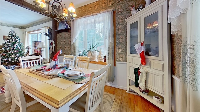 500 Farnham Rd, Sanford, NY 13865 - dining space with a chandelier and light wood-type flooring