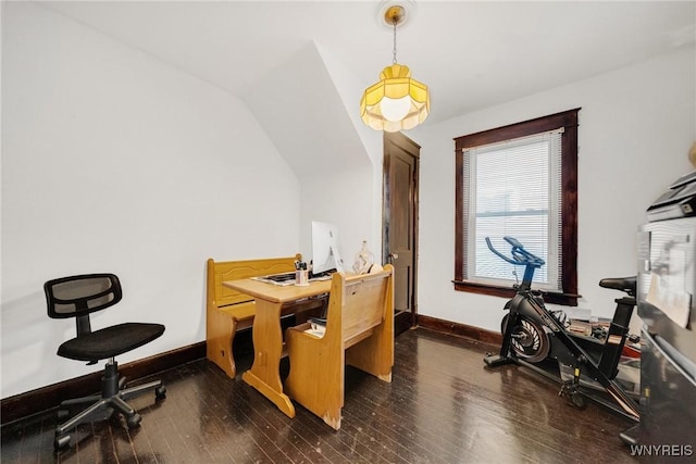2486 Willow Ave, Niagara Falls, NY 14305 - home office with baseboards and wood finished floors