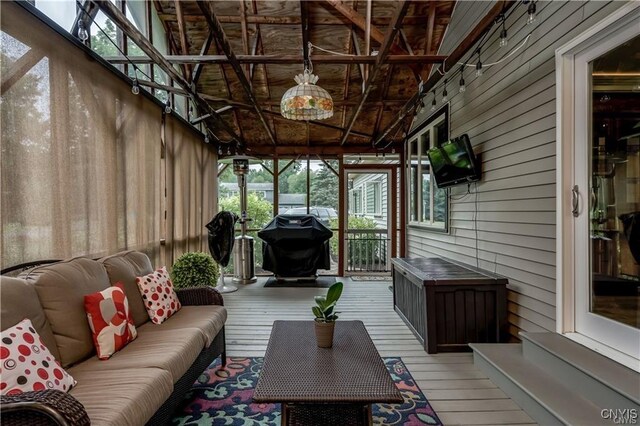 22036 Riverbend Dr W, Le Ray, NY 13601 - sunroom / solarium featuring outdoor lounge area