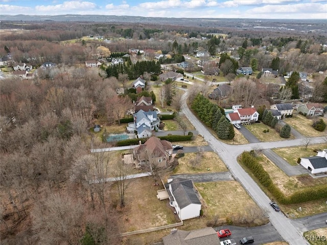drone / aerial view with a residential view