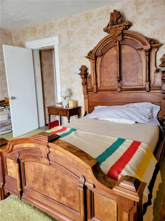 810 River Rd, Sanford, NY 13754 - bedroom with wallpapered walls