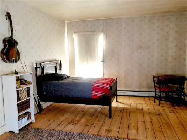 810 River Rd, Sanford, NY 13754 - bedroom with hardwood / wood-style flooring and wallpapered walls