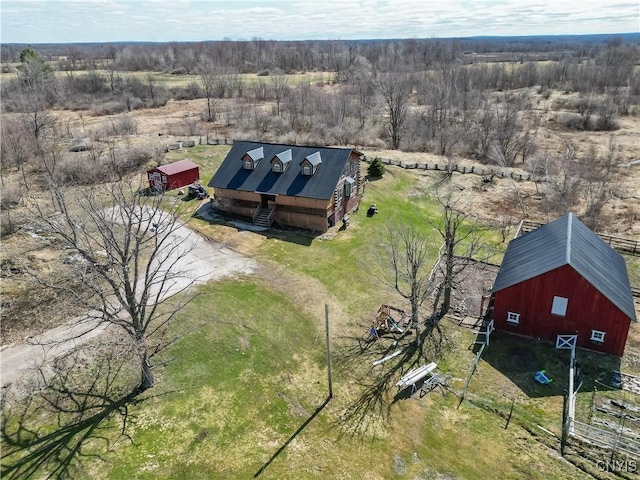 drone / aerial view featuring a rural view