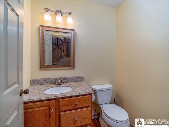 5464 Crestwood Rd, Ellery, NY 14712 - half bathroom featuring toilet and vanity