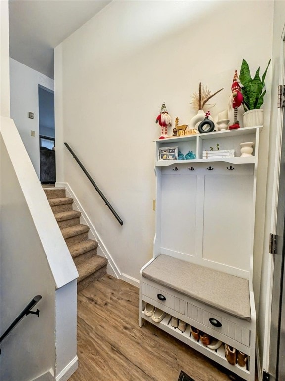 268 Mallory Rd, Chemung, NY 14825 - mudroom featuring wood finished floors and baseboards