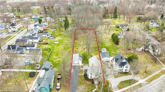 drone / aerial view with a residential view