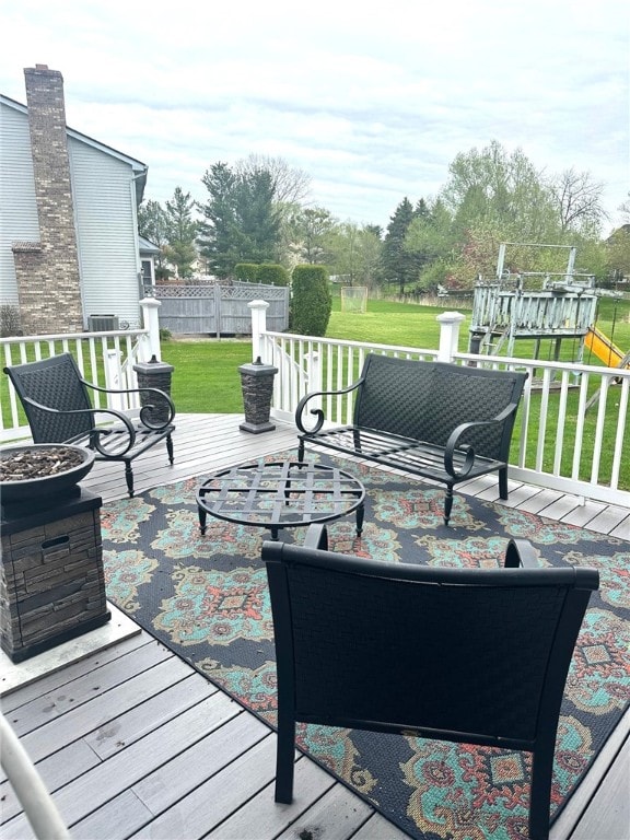 122 Thorn Apple Ln, Greece, NY 14626 - wooden deck featuring a yard and fence
