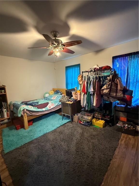 39 Steuben St, Addison, NY 14801 - bedroom with a ceiling fan and wood finished floors