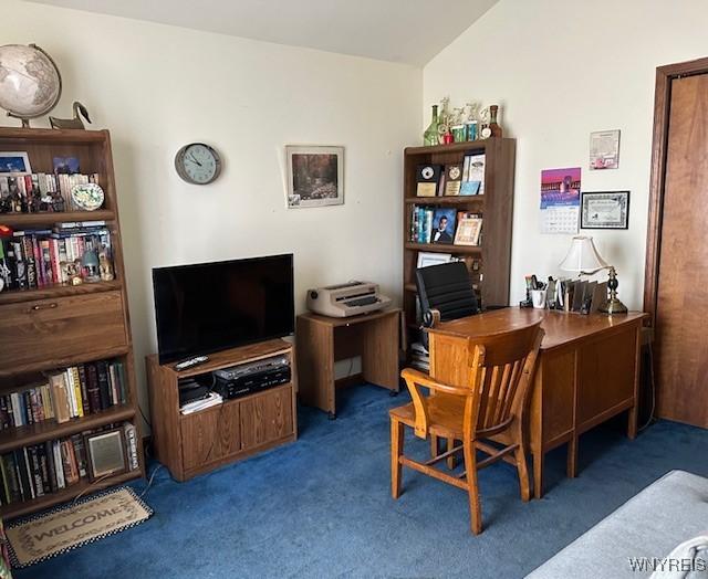 view of carpeted office space