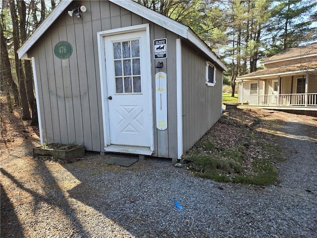 476 Musson Erwin Rd, Butternuts, NY 13843 - view of shed featuring covered porch