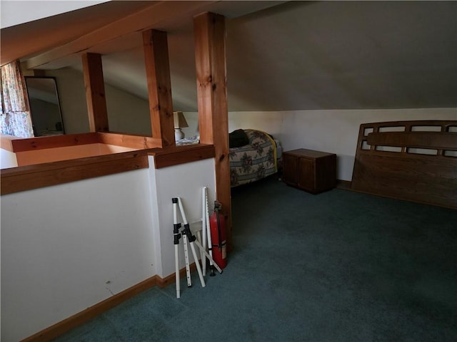 476 Musson Erwin Rd, Butternuts, NY 13843 - carpeted bedroom featuring baseboards and vaulted ceiling