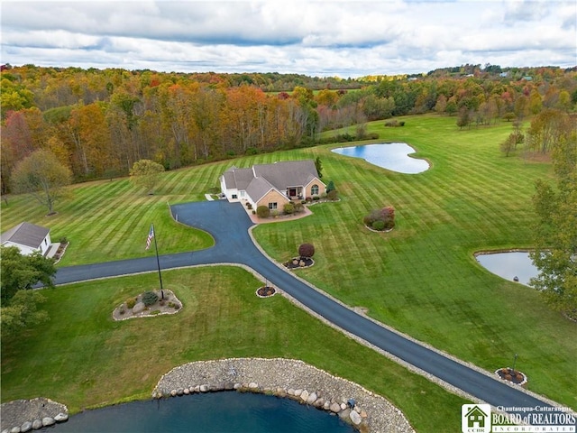 3881 Dutch Hollow Rd, Ellery, NY 14701 - bird's eye view with a water view and a view of trees