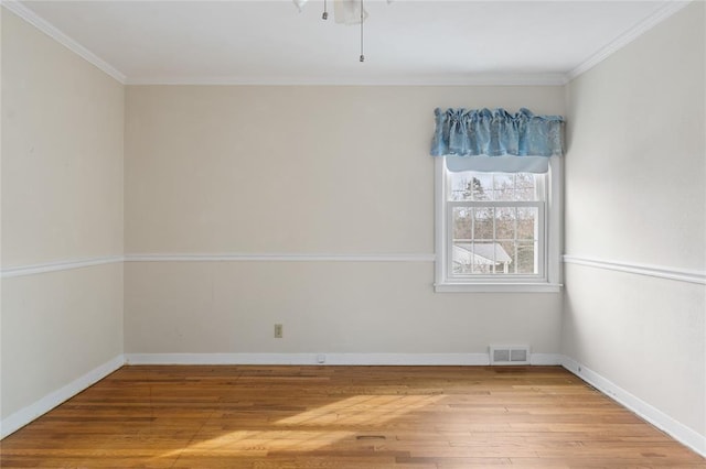 507 Hilltop Rd, Union, NY 13760 - unfurnished room with baseboards, visible vents, crown molding, and wood finished floors