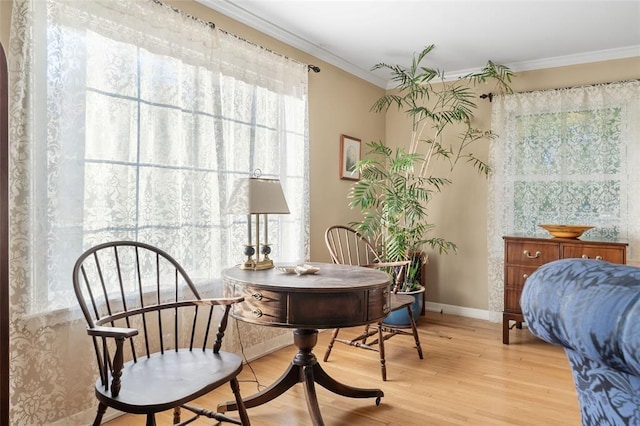 507 Hilltop Rd, Union, NY 13760 - sitting room featuring ornamental molding, baseboards, and light wood-type flooring