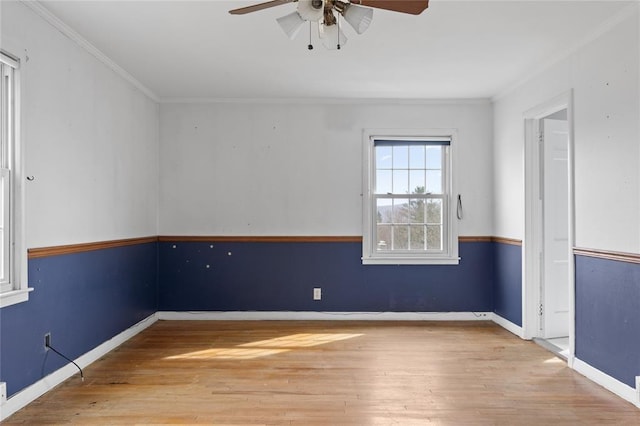 507 Hilltop Rd, Union, NY 13760 - empty room featuring a ceiling fan, crown molding, baseboards, and wood finished floors