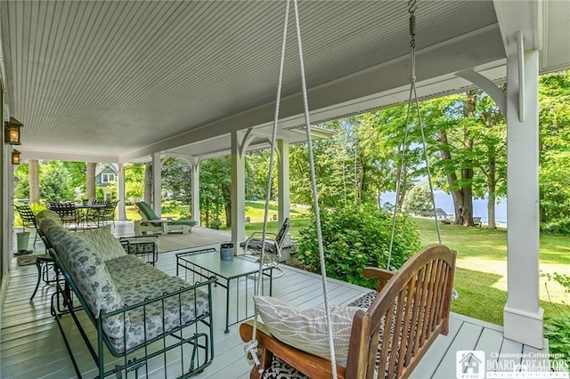 2401/2 Lakeside Dr, Ellery, NY 14712 - sunroom / solarium with outdoor dining area