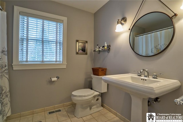 2401/2 Lakeside Dr, Ellery, NY 14712 - full bath featuring toilet, tile patterned floors, baseboards, and visible vents