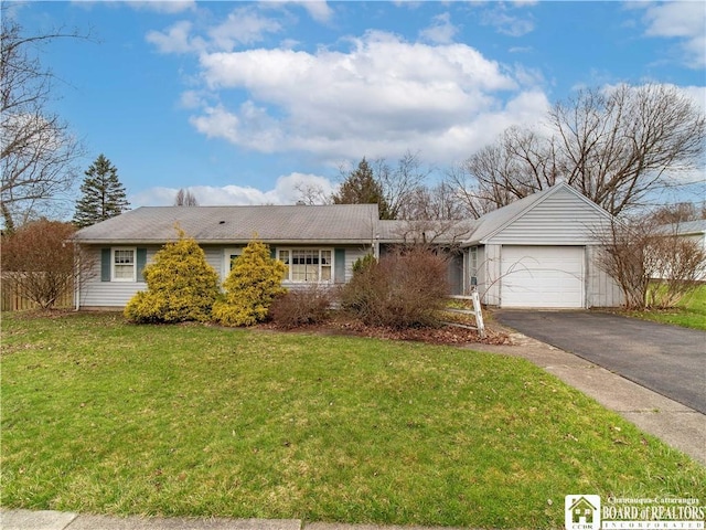111 Springdale, Jamestown, NY 14701 - single story home featuring an attached garage, aphalt driveway, and a front yard