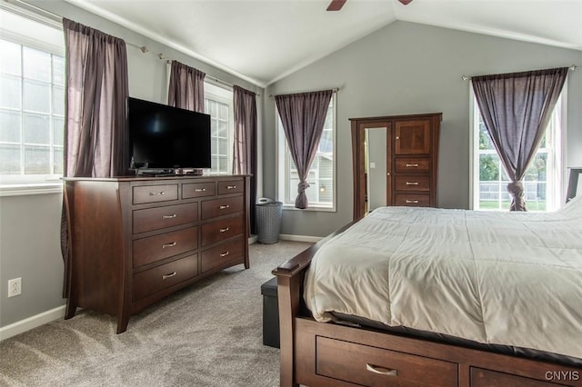 4973 Wilder Rd, Ellisburg, NY 13605 - bedroom featuring baseboards, lofted ceiling, and light colored carpet