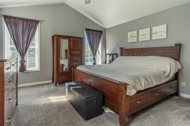 4973 Wilder Rd, Ellisburg, NY 13605 - bedroom featuring baseboards, lofted ceiling, and light colored carpet