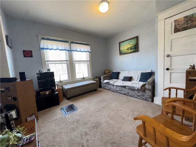 view of carpeted living area