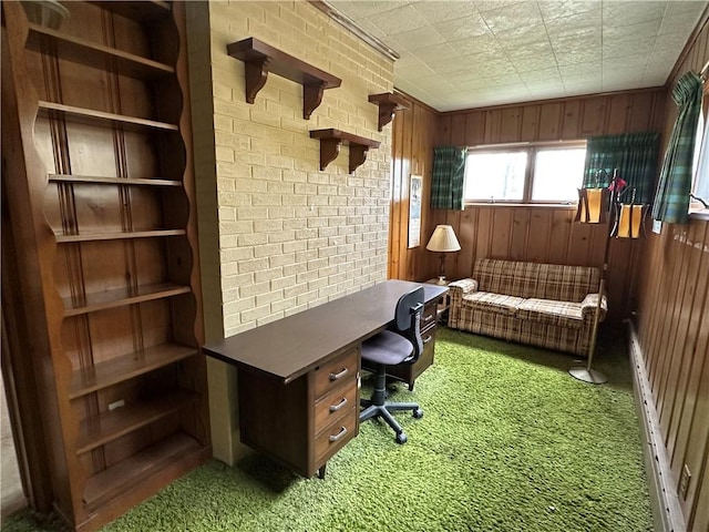174 N Bennett St, Bradford-City, PA 16701 - home office with carpet floors and wood walls