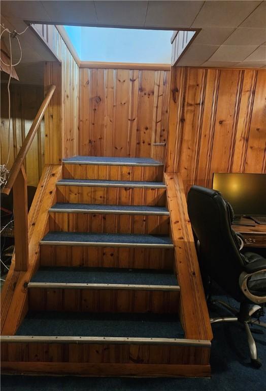 305 State St, Smethport-Borough, PA 16749 - stairs featuring wood walls