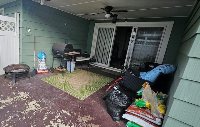 305 State St, Smethport-Borough, PA 16749 - view of patio with grilling area and ceiling fan