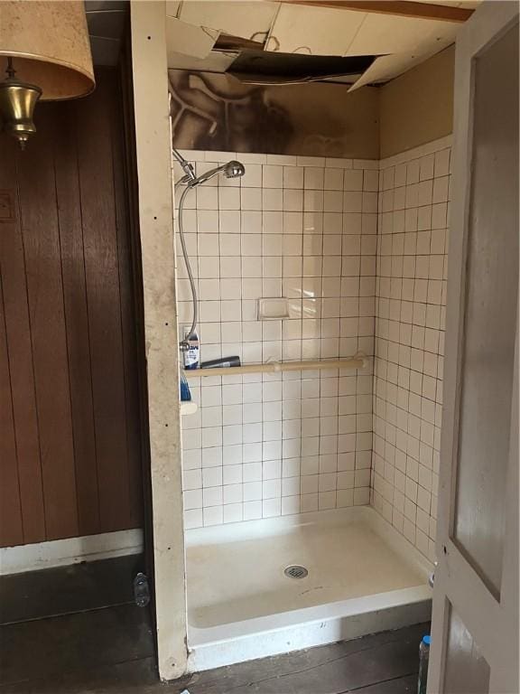 full bathroom with a shower stall
