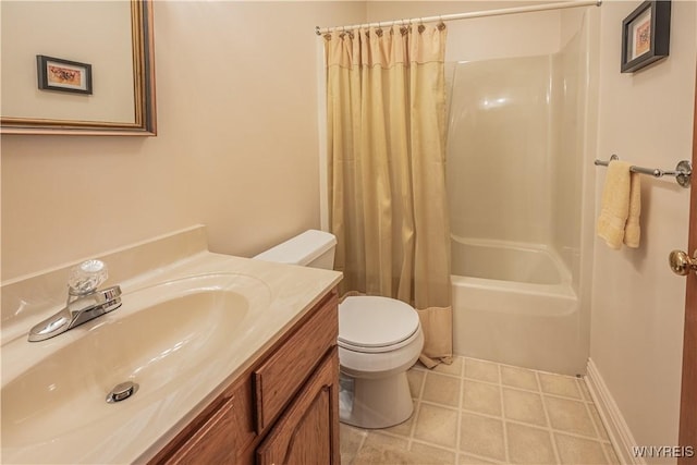 7131 Lakeshore Ter, Newfane, NY 14008 - full bath with vanity, toilet, and shower / bath combination with curtain