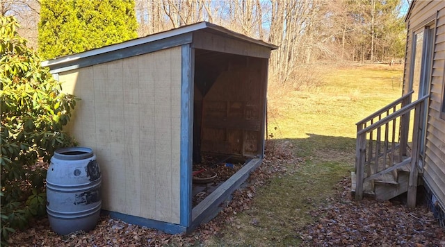 view of shed