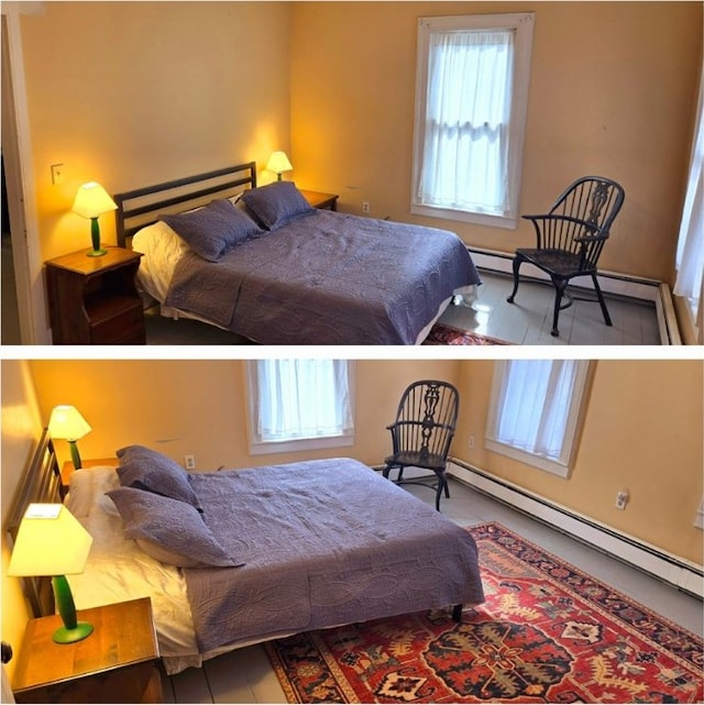 bedroom with baseboard heating