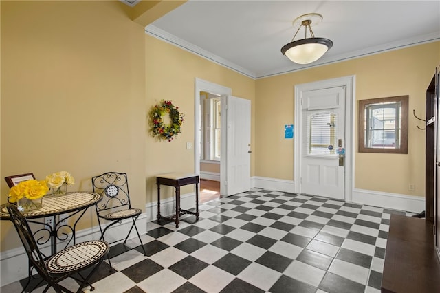 280 S Main St, Canandaigua-City, NY 14424 - entrance foyer with baseboards, ornamental molding, and tile patterned floors
