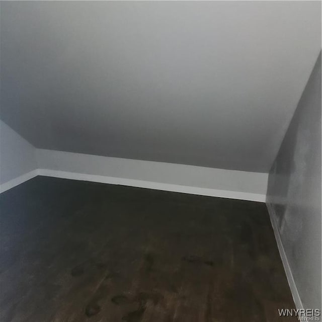 additional living space with baseboards and lofted ceiling