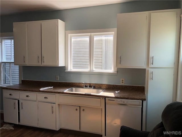 202 Thompson St, Buffalo, NY 14207 - kitchen with dishwasher, a sink, dark countertops, and plenty of natural light