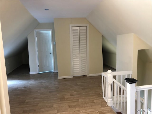 202 Thompson St, Buffalo, NY 14207 - bonus room featuring vaulted ceiling, wood finished floors, and baseboards